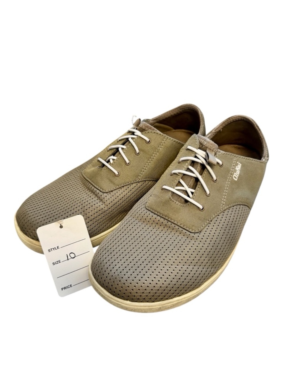 OluKai Nohea Moku Boat Shoes Men’s 10 Tan No Tie Slip On Mesh Casual - Picture 2 of 5